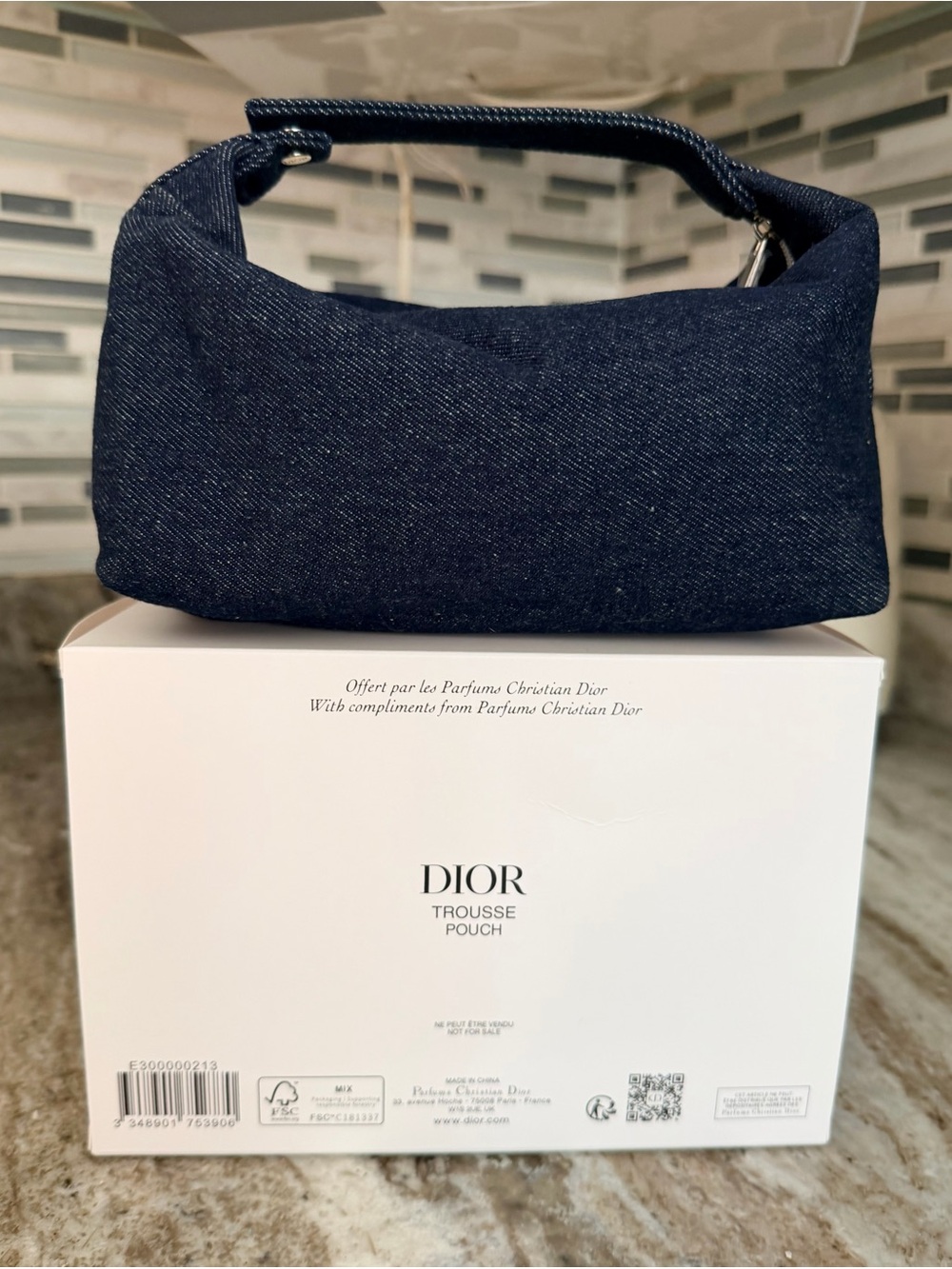 Dior Dark Denim Pouch w Silver Hardware NEW in Box/SEALED in Plastic Bag GWP - Picture 5 of 15